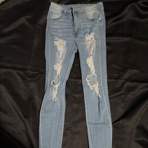 Distressed Light Blue Women's Jeans